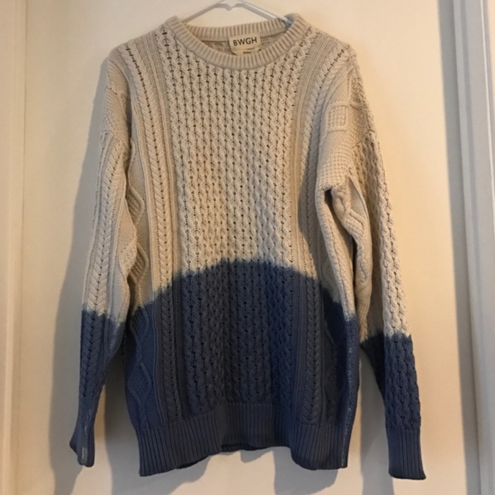 BWGH dip dyed tonal sweater cable cotton wool